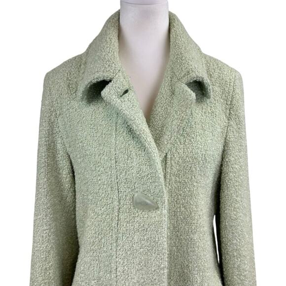 Vintage Donnkenny Wool Blend Boucle Elegant Green Women's Coat Size 10 - Picture 2 of 9